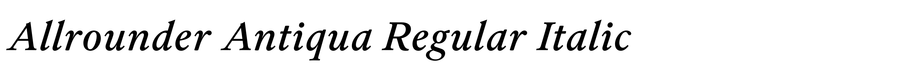 Allrounder Antiqua Regular Italic